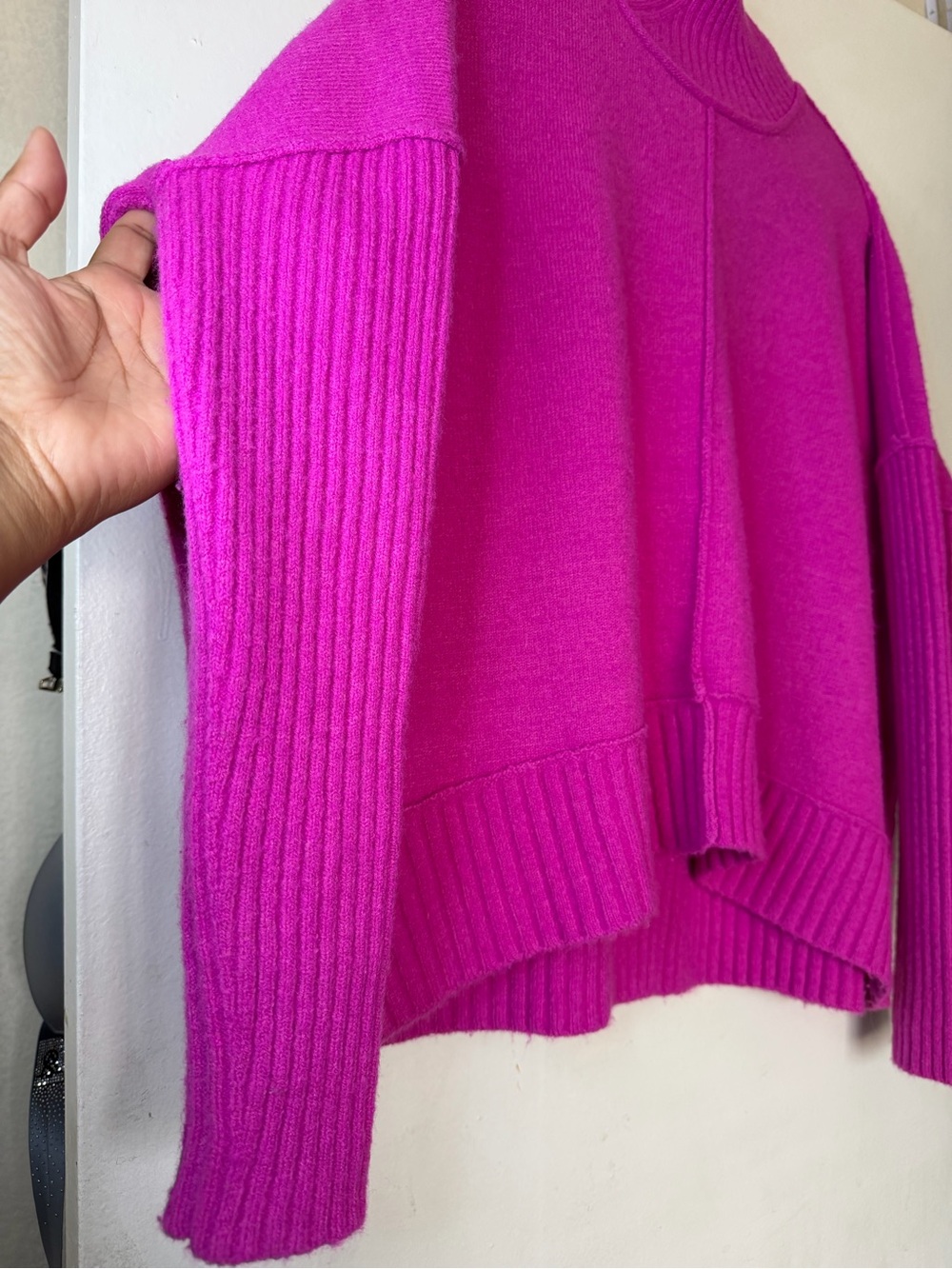 Maeve Anthropologie Fuchsia Wool Blend Sweater Size S - Picture 4 of 10